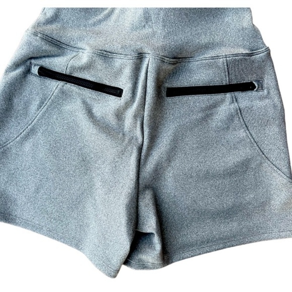 HALARA Black Zipper Pockets Running Yoga Workout Grey Shorts XS